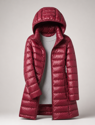 Karen Lightweight Longline Down Coat with Hood