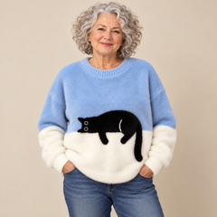 Edna Sleeping Cat Colour-Block Jumper