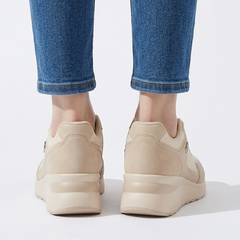 Sheena Chunky Wedge Comfort Trainers in Beige