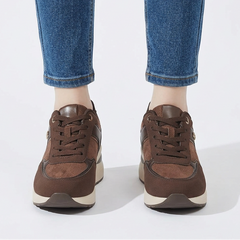Sheena Chunky Wedge Comfort Trainers in Brown