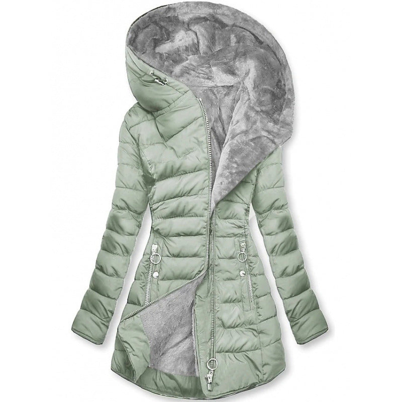 Isobel Quilted Coat with Fur-Look Hood