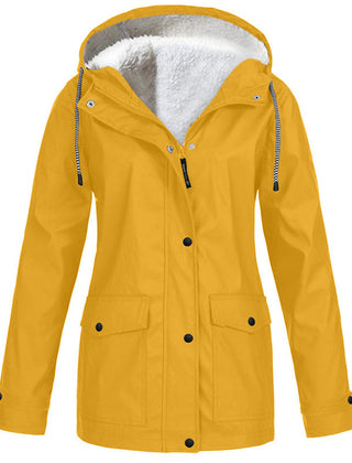 Lilian Hooded Rain Jacket with Fleece-Look Lining