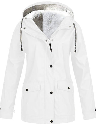 Lilian Hooded Rain Jacket with Fleece-Look Lining