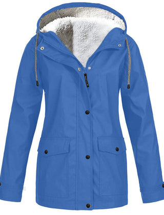 Lilian Hooded Rain Jacket with Fleece-Look Lining