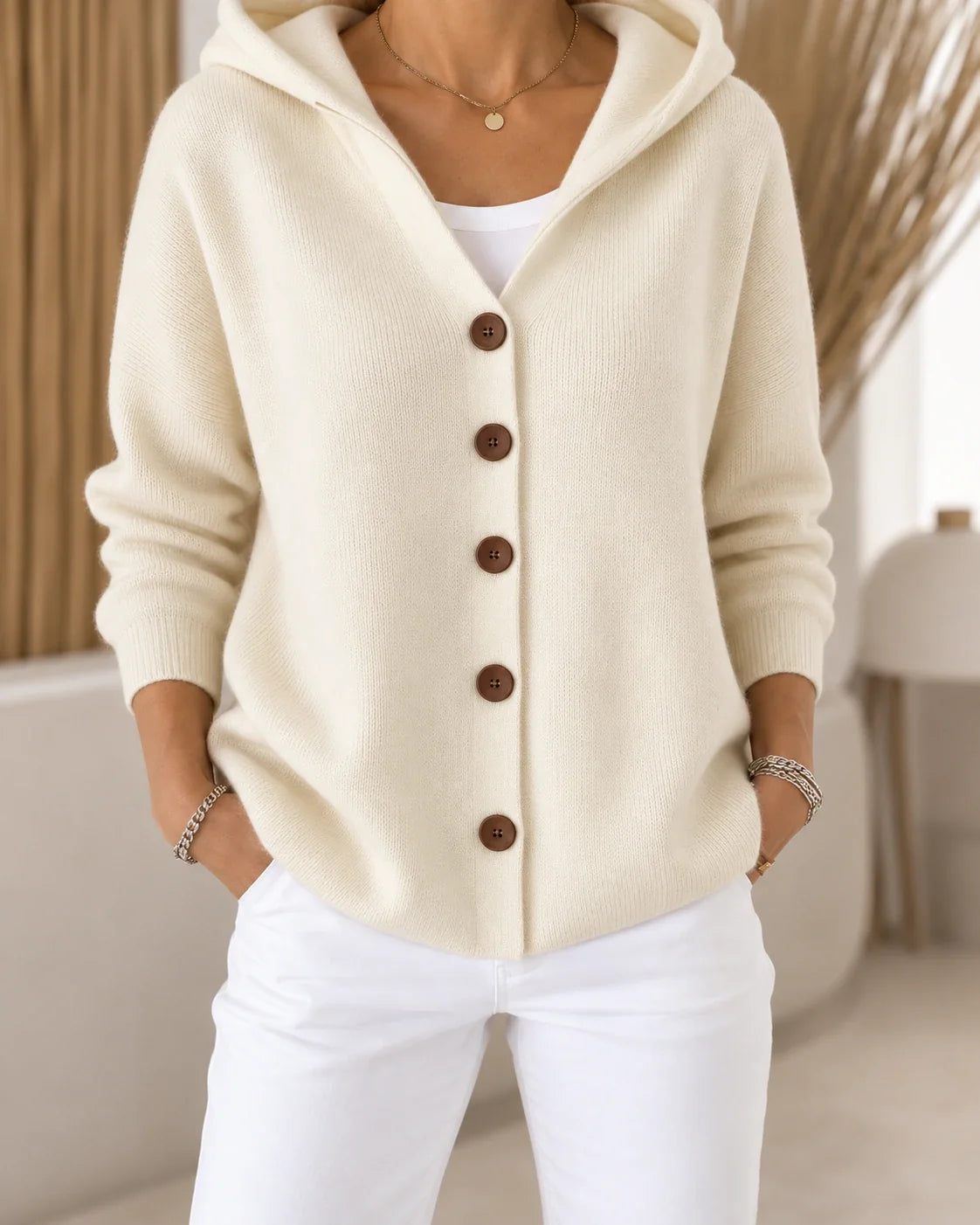 Morag Hooded Button Cardigan
