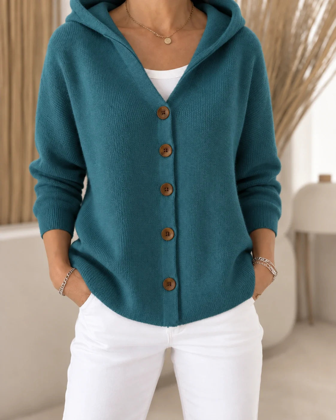 Morag Hooded Button Cardigan