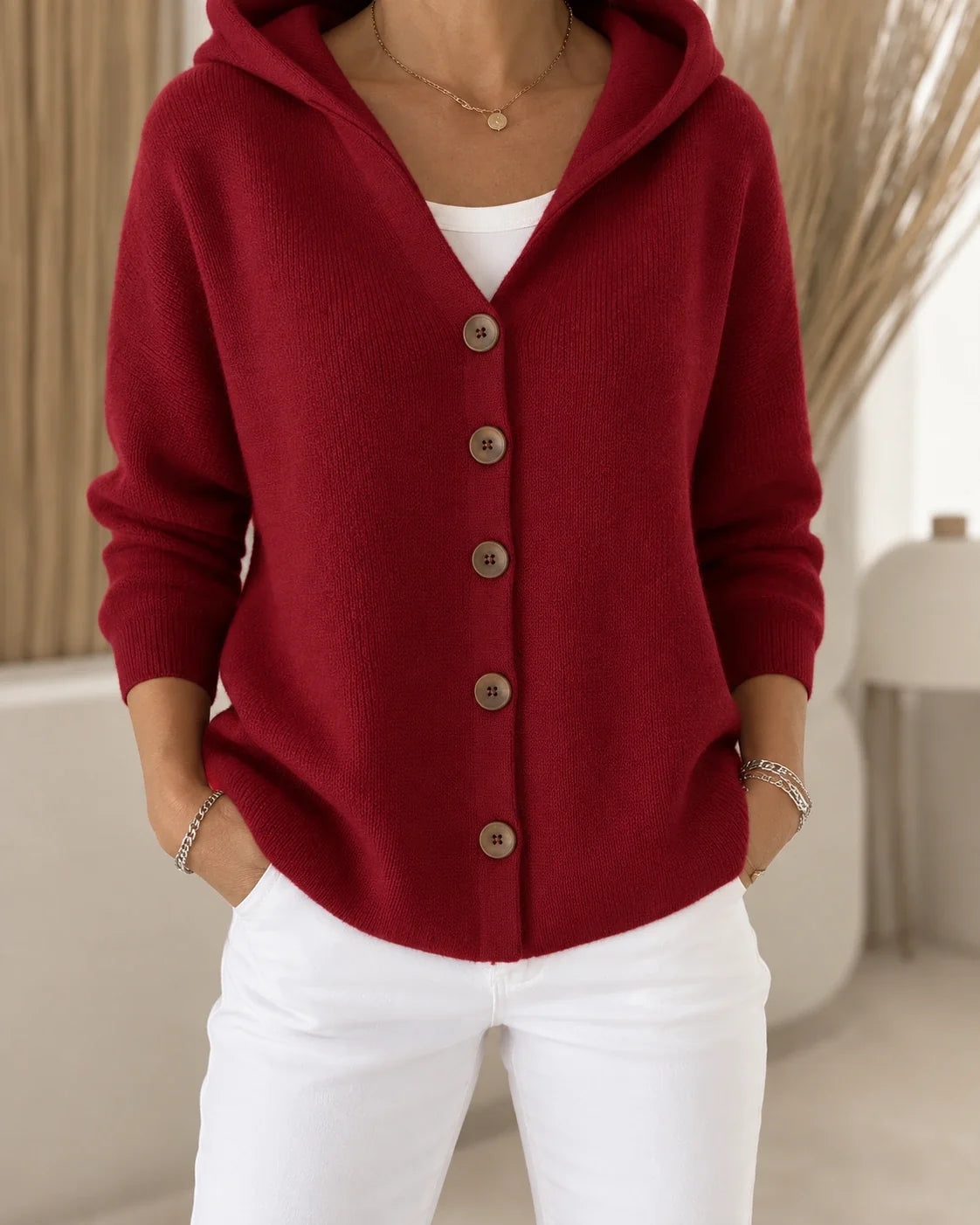 Morag Hooded Button Cardigan