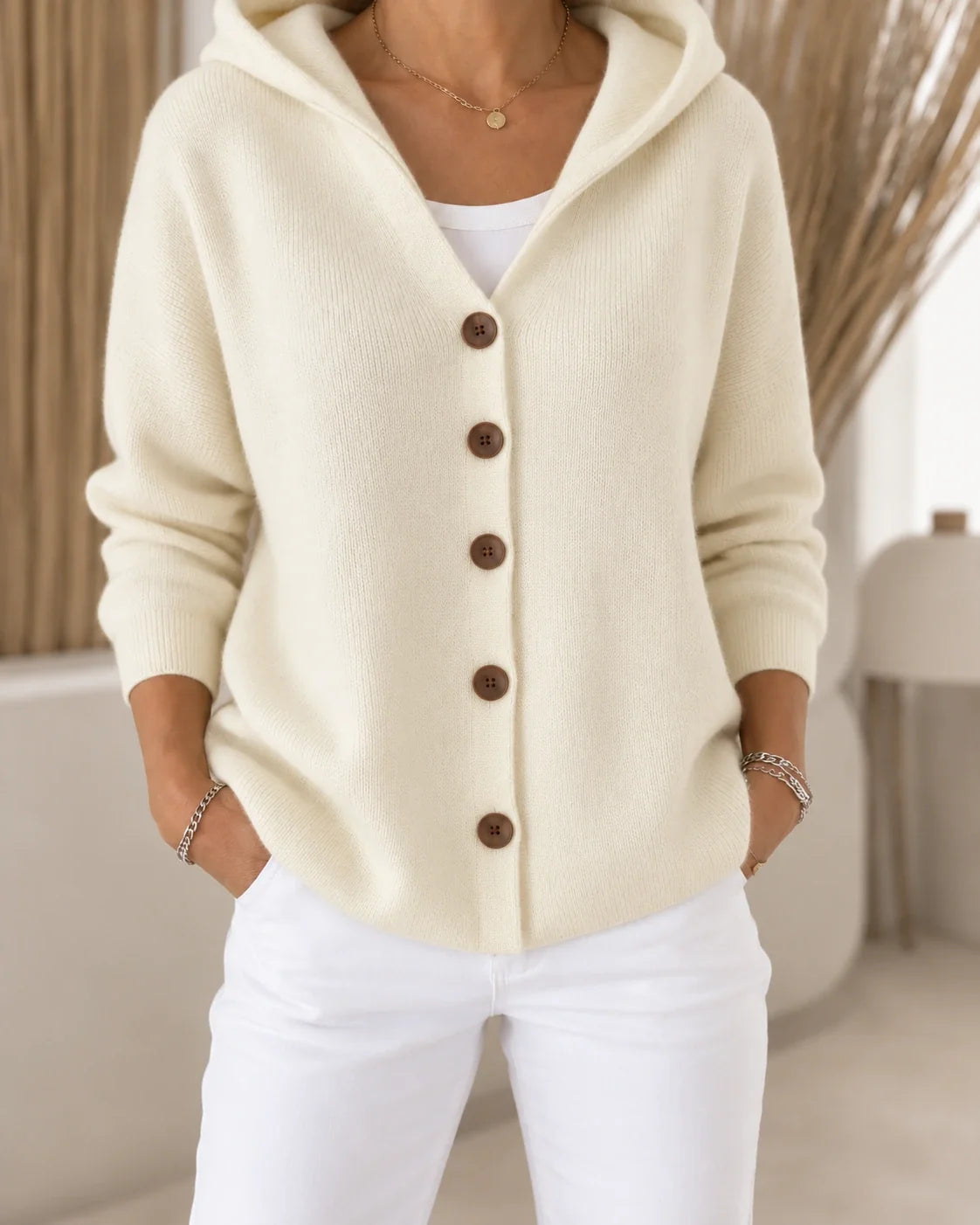 Morag Hooded Button Cardigan