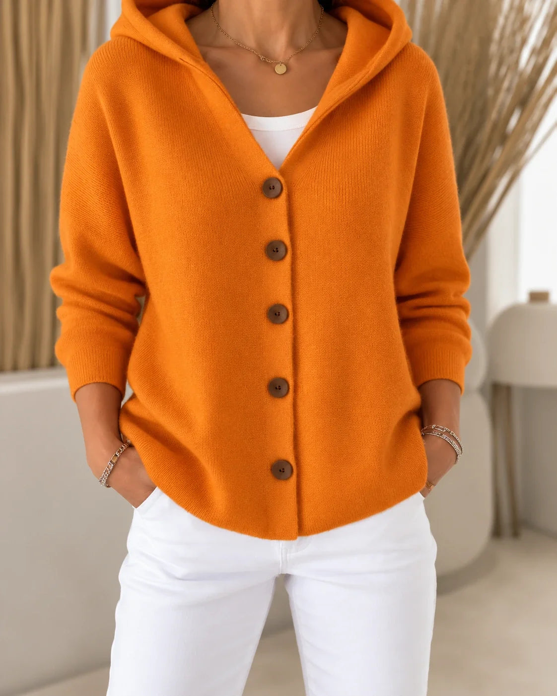 Morag Hooded Button Cardigan