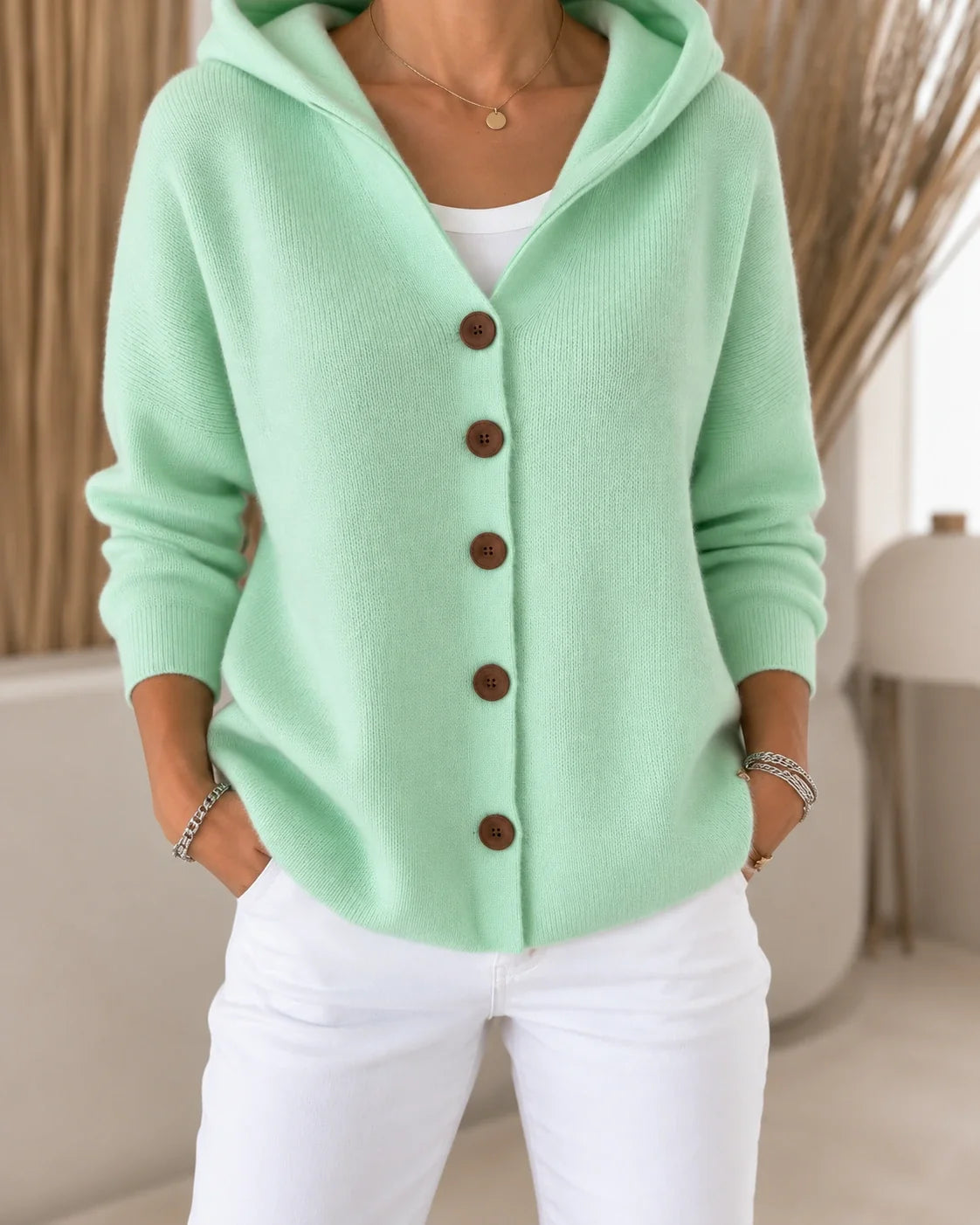 Morag Hooded Button Cardigan