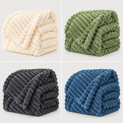 The Tracy Ribbed Fleece Throw Blanket in all colours