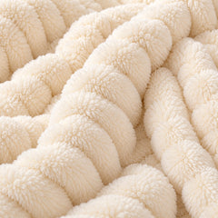 The Tracy Ribbed Fleece Throw Blanket close-up of the detail