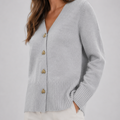Shelagh | Heart Button V-Neck Cardigan